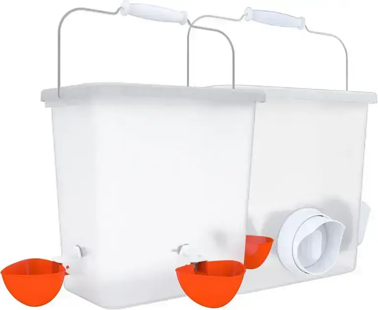 Conjunto alimentador e bebedouro automático para galinhas